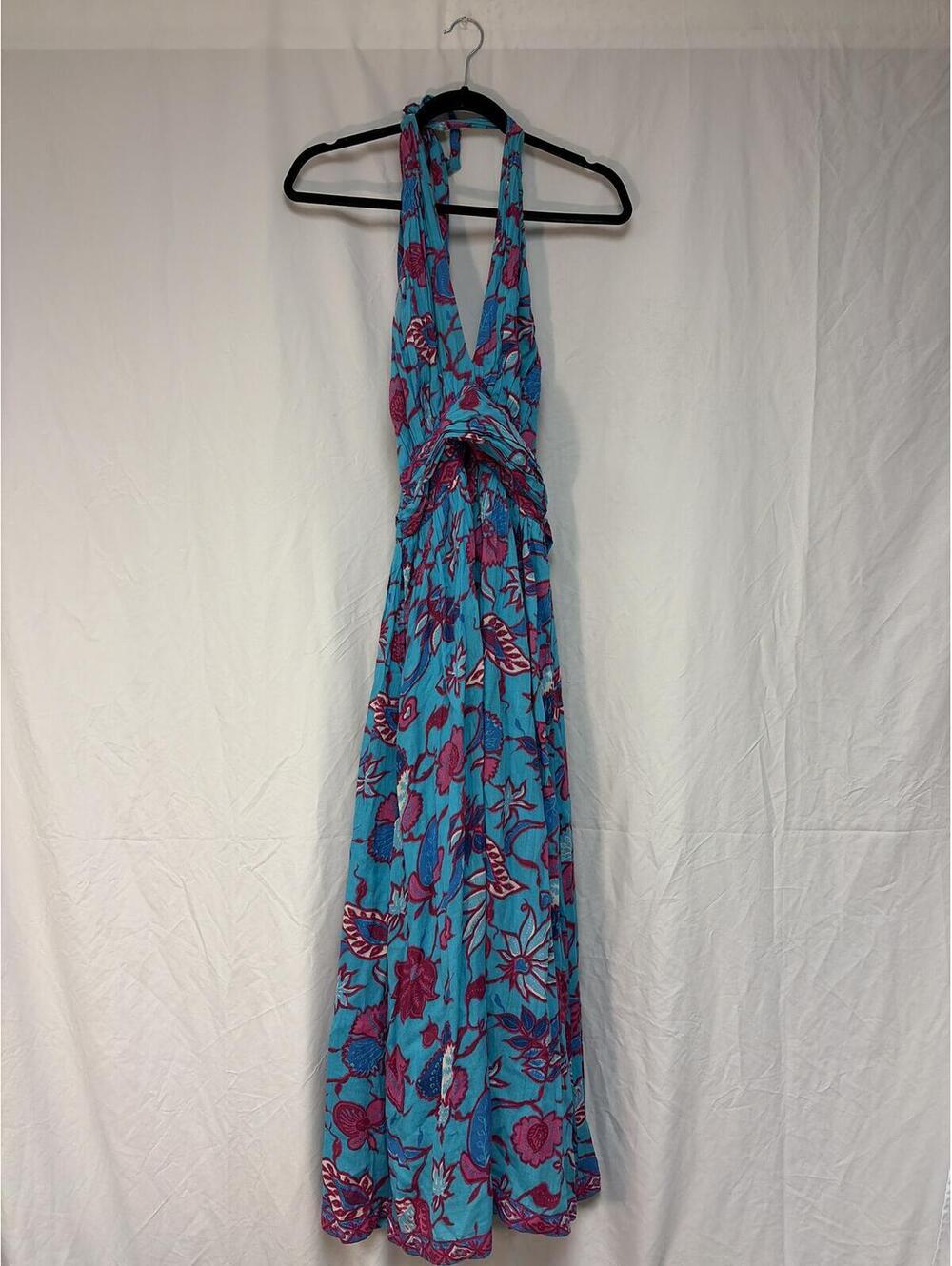 Caroline Constas Floral Print Halter Maxi Dress Size S - Picture 1 of 4